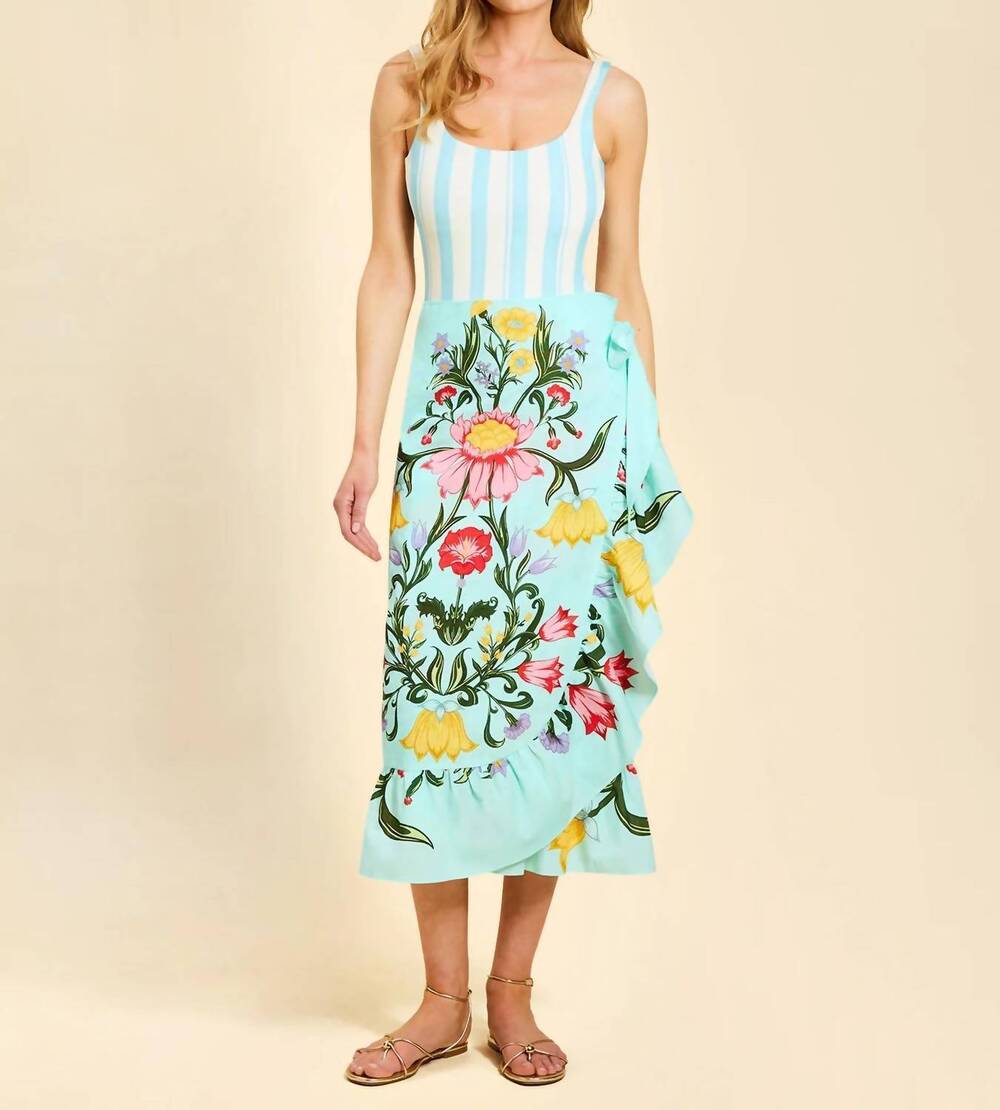 NEW MESTIZA NEW YORK magnolia ruffle pareo in san juan garden